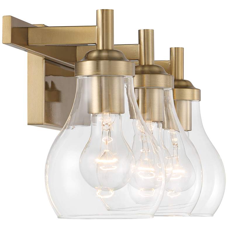 Image 6 Possini Euro Danvers 22 1/2" Wide Warm Brass 3-Light Bath Light more views