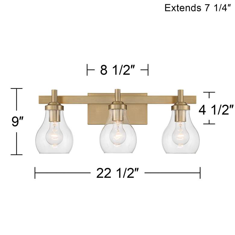 Image 7 Possini Euro Danvers 22 1/2" Wide Warm Brass 3-Light Bath Light more views