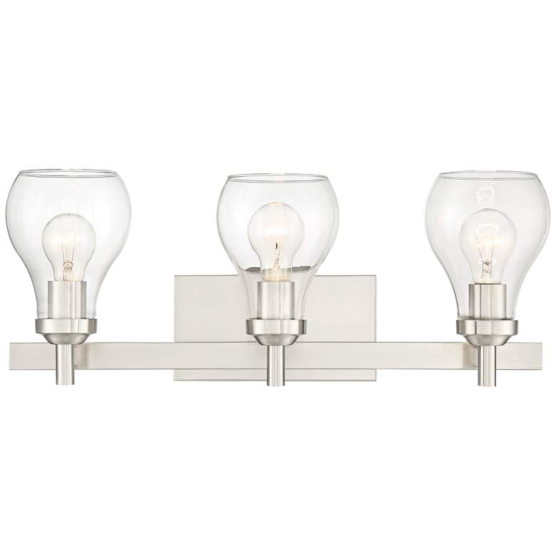 Image 4 Possini Euro Danvers 22 1/2 inchW Brushed Nickel 3-Light Bath Light more views