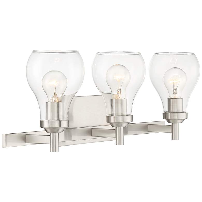 Image 5 Possini Euro Danvers 22 1/2"W Brushed Nickel 3-Light Bath Light more views