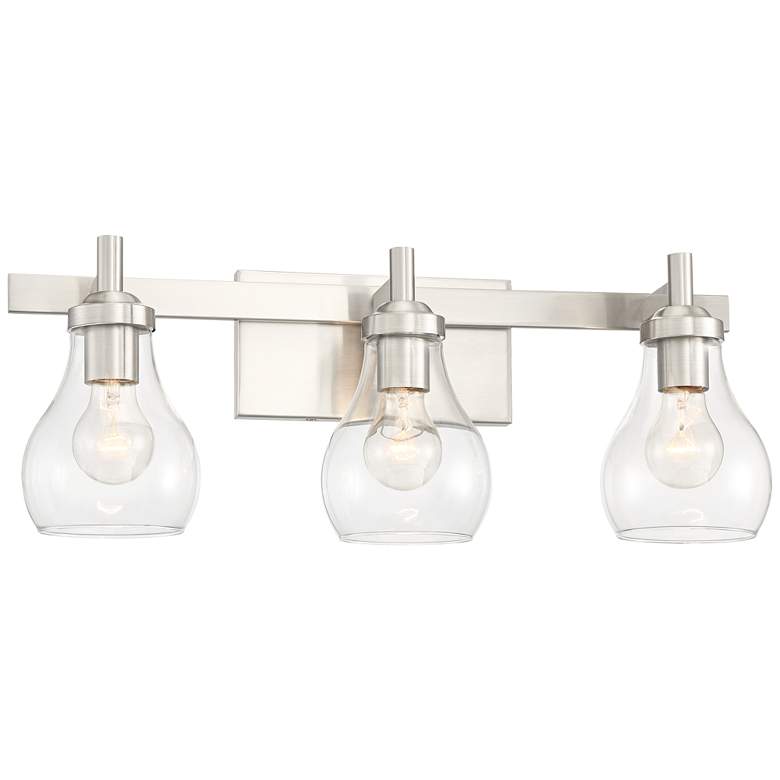 Image 6 Possini Euro Danvers 22 1/2"W Brushed Nickel 3-Light Bath Light more views
