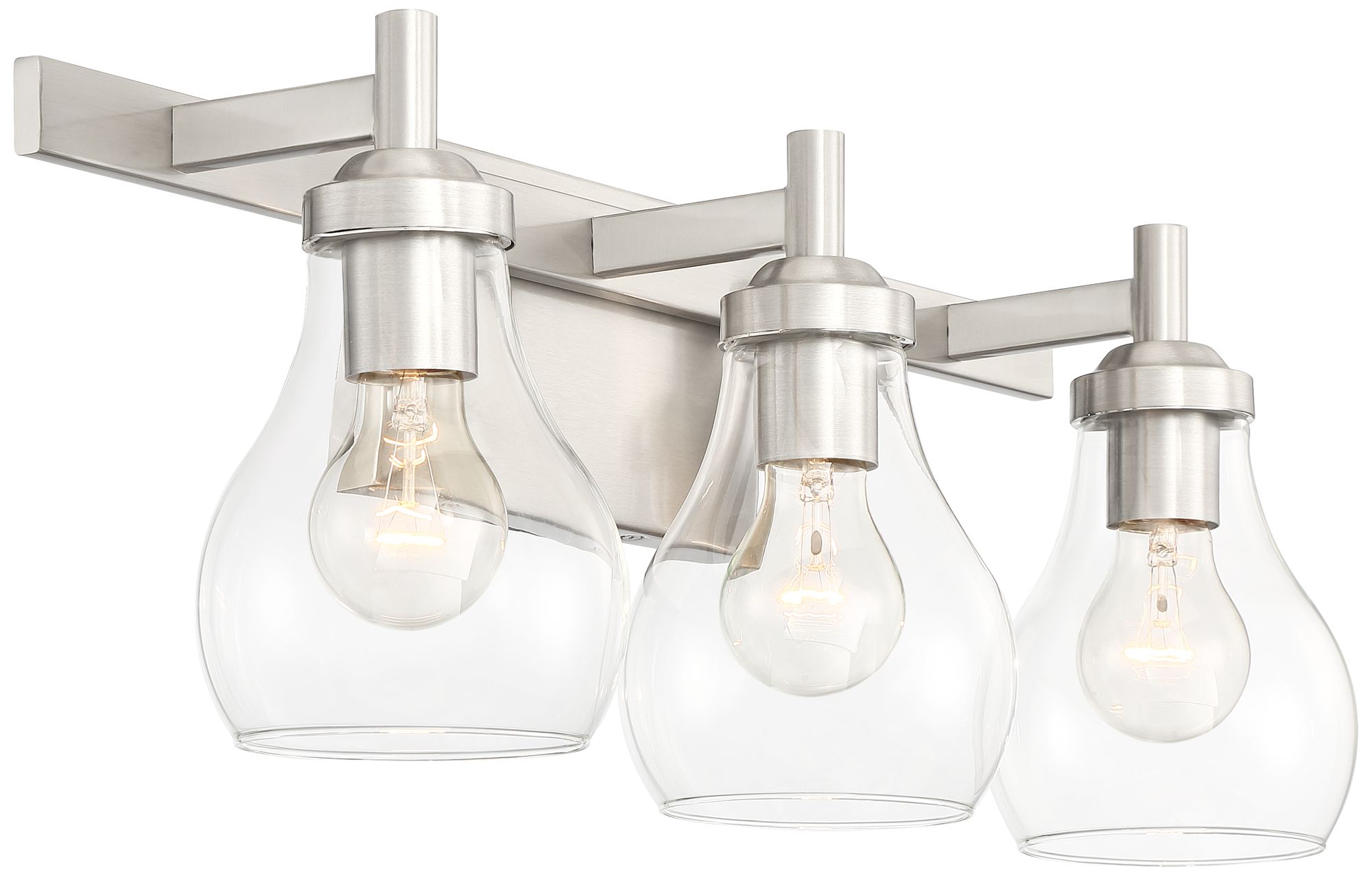 Possini Euro Danvers 22 1/2"W Brushed Nickel 3-Light Bath Light in scene