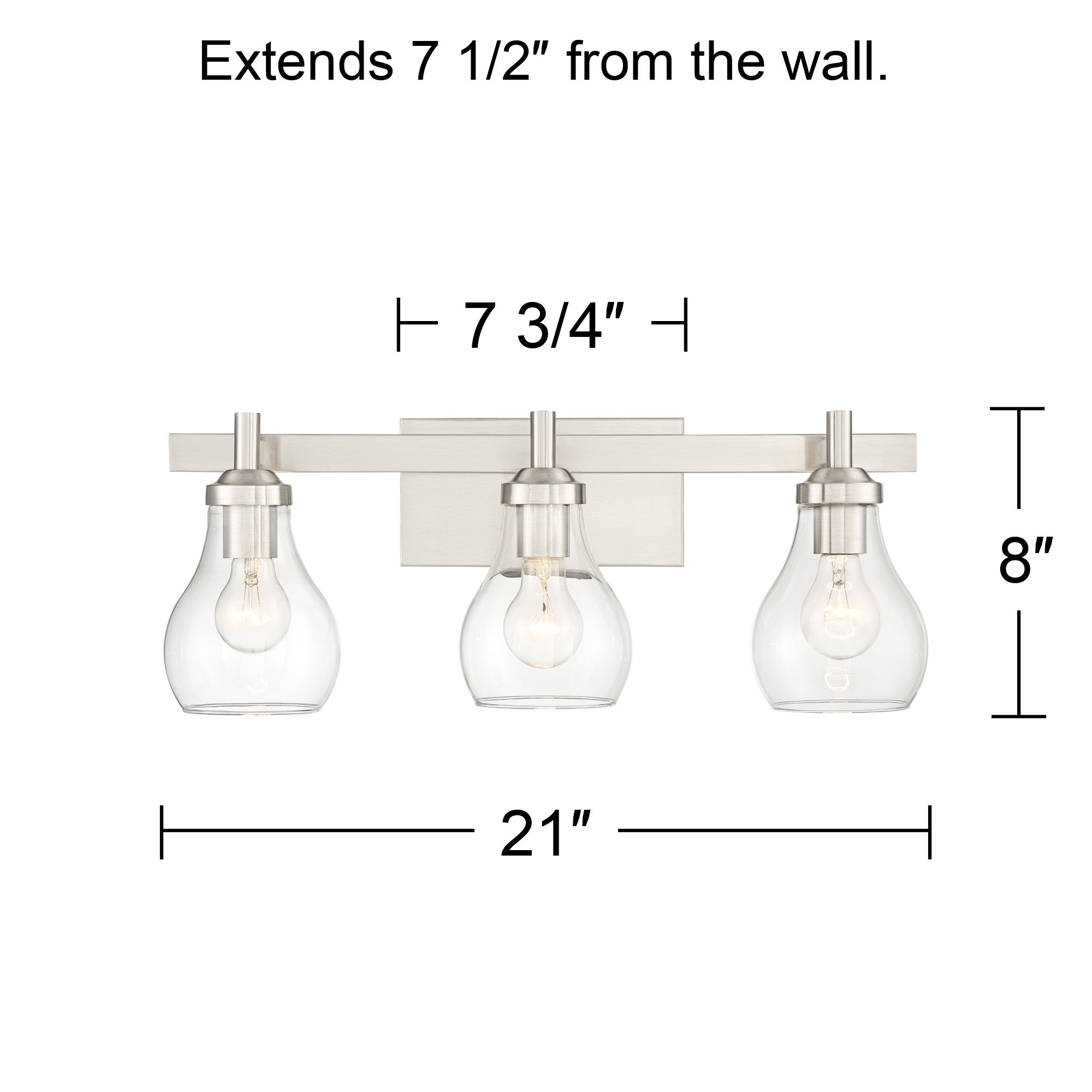 Possini Euro Danvers 22 1/2"W Brushed Nickel 3-Light Bath Light in scene