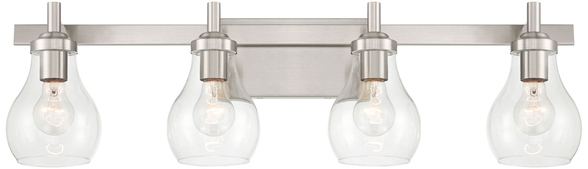 Image 2 Possini Euro Danvers 31" Wide Brushed Nickel 4-Light Bath Light