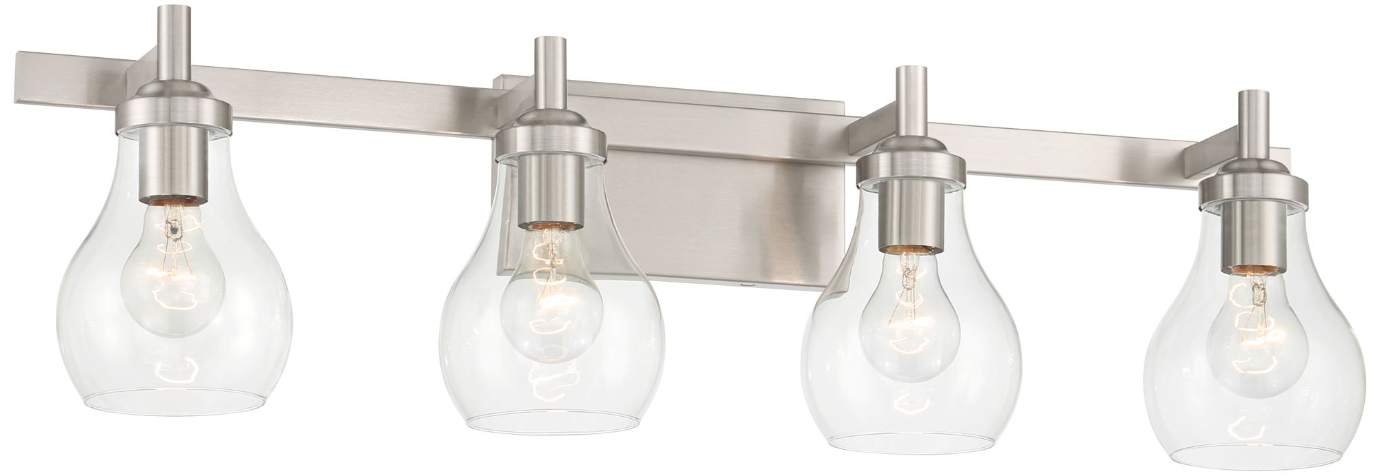 Image 6 Possini Euro Danvers 31" Wide Brushed Nickel 4-Light Bath Light more views