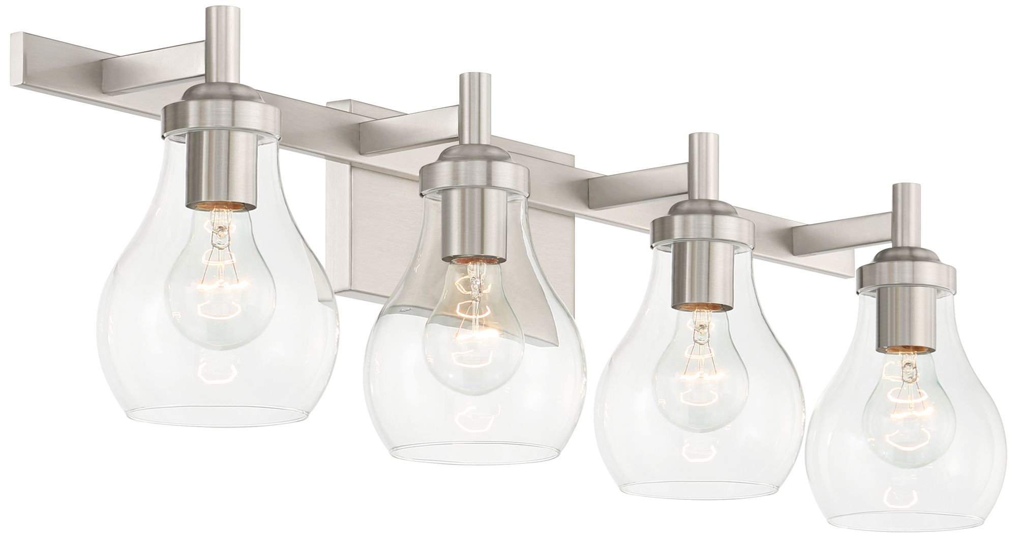 Image 7 Possini Euro Danvers 31" Wide Brushed Nickel 4-Light Bath Light more views