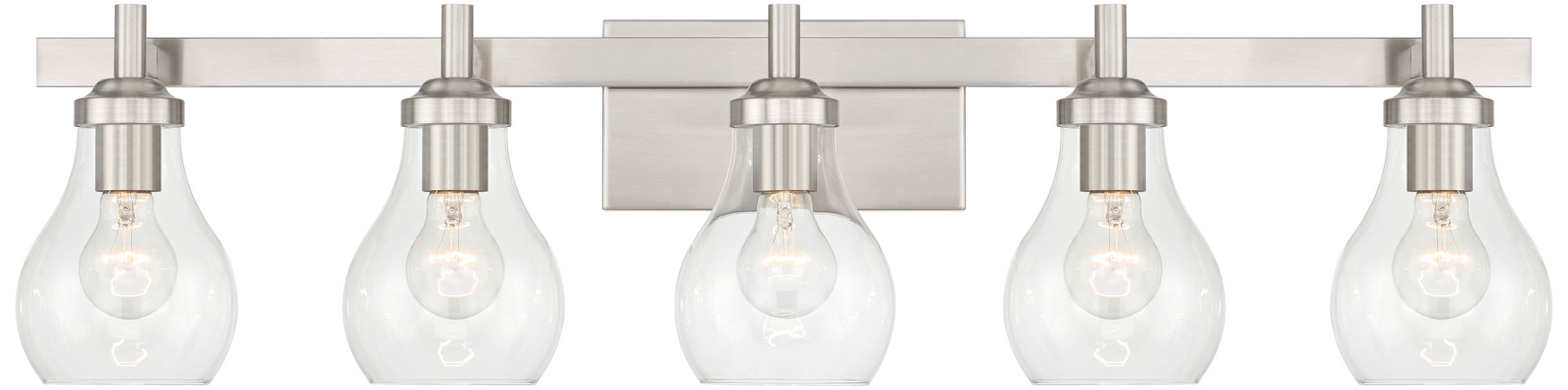 Image 2 Possini Euro Danvers 35 1/4"W Brushed Nickel 5-Light Bath Light