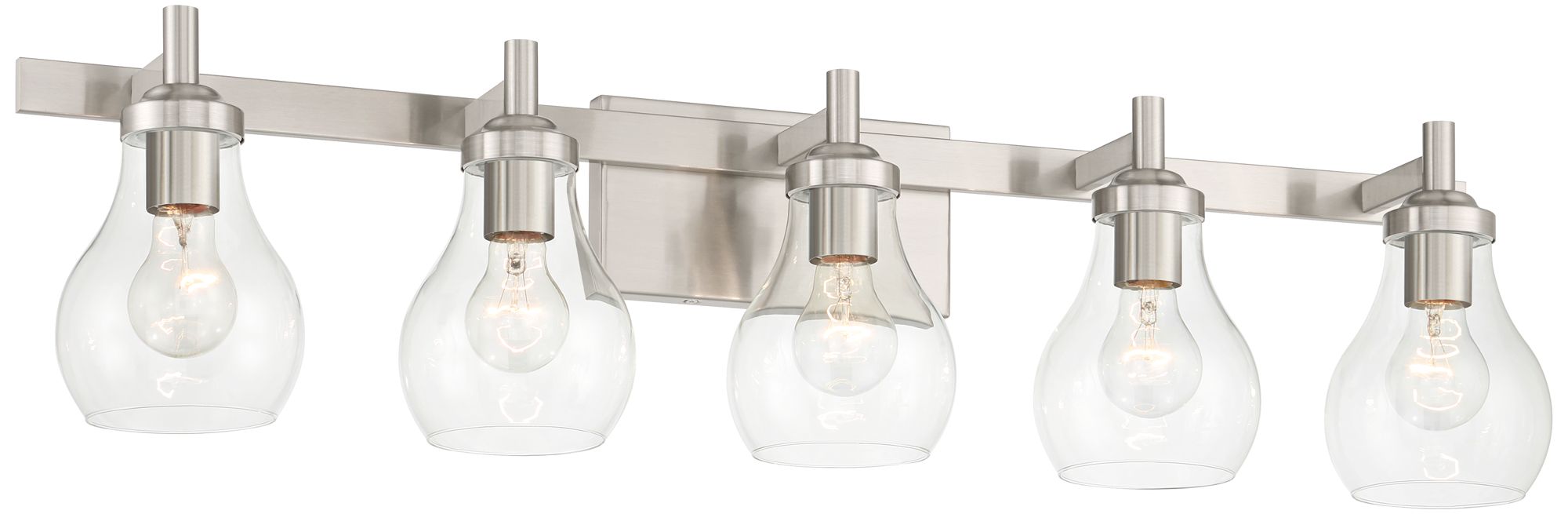 Image 7 Possini Euro Danvers 35 1/4"W Brushed Nickel 5-Light Bath Light more views