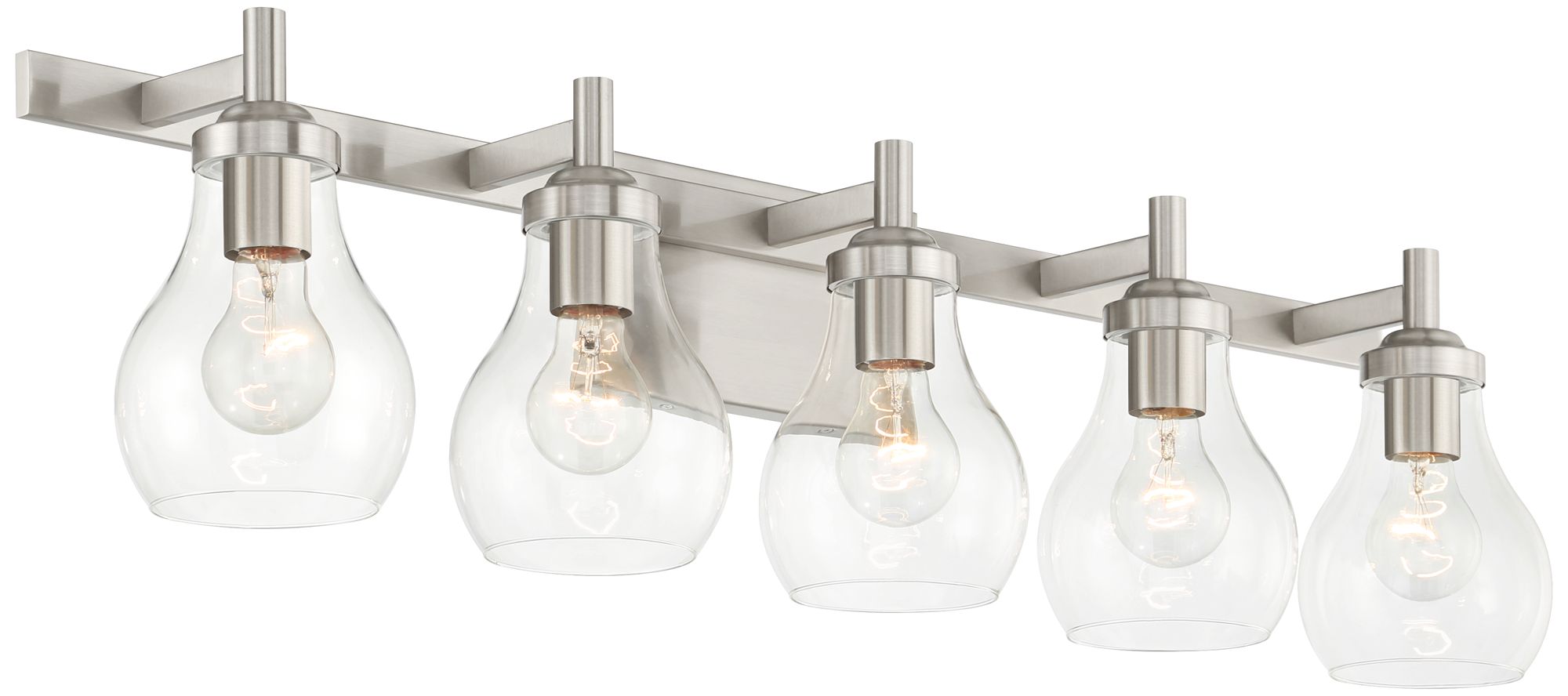 Possini Euro Danvers 35 1/4"W Brushed Nickel 5-Light Bath Light