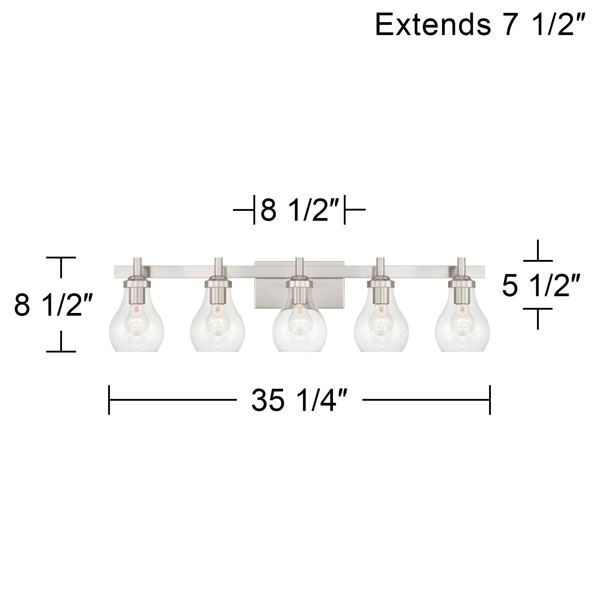 Possini Euro Danvers 35 1/4"W Brushed Nickel 5-Light Bath Light