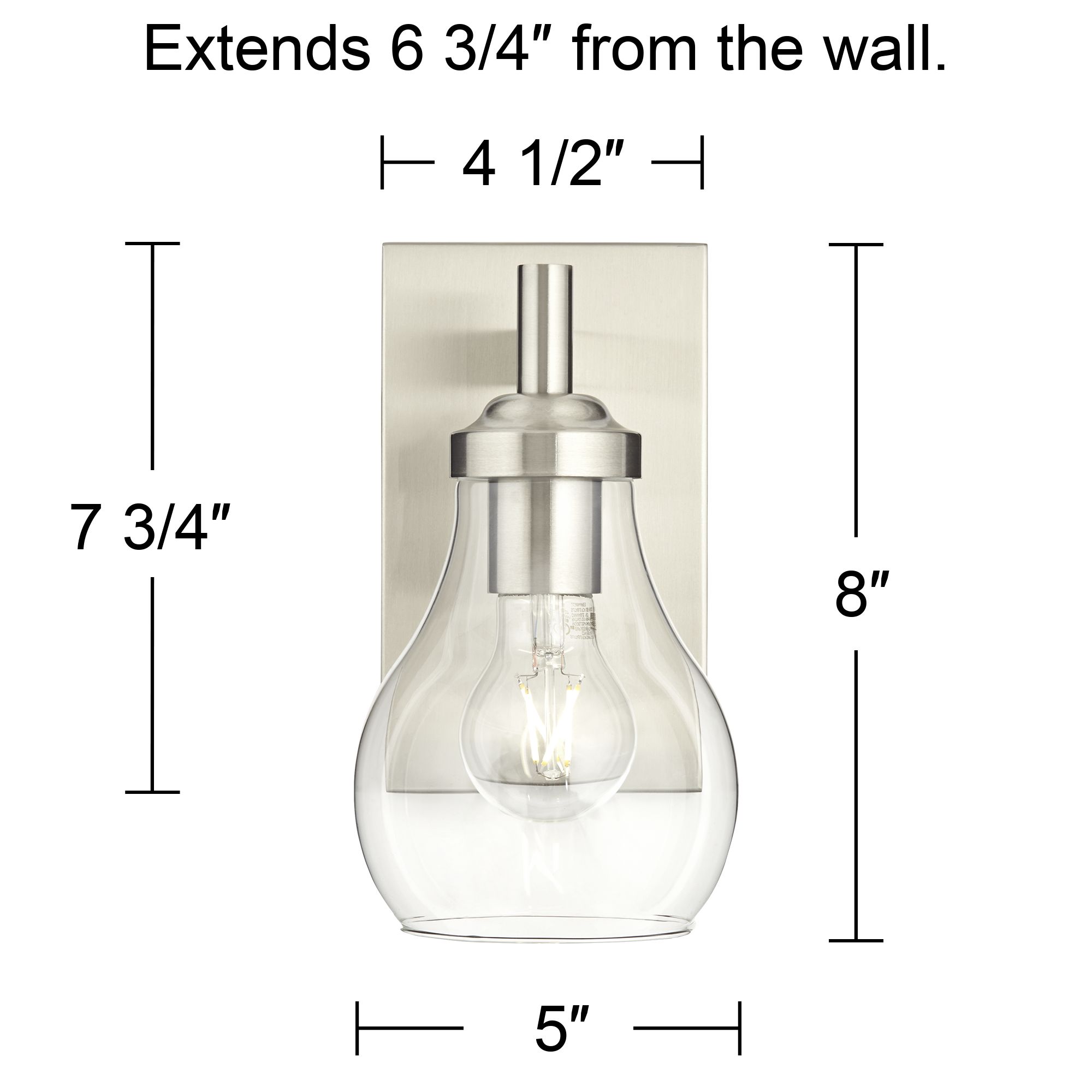 Possini Euro Danvers 8" High Brushed Nickel Wall Sconce
