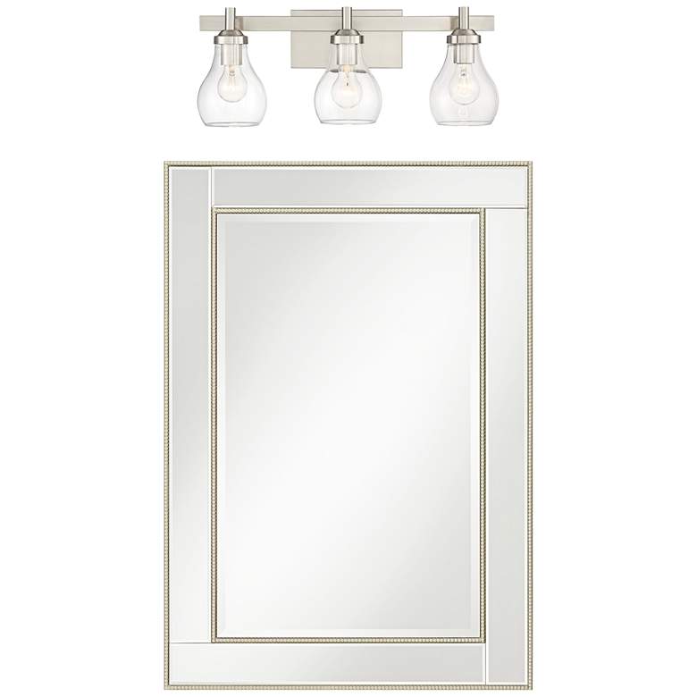 Image 1 Possini Euro Danvers Bath Light with Noble Park Trenta Wall Mirror