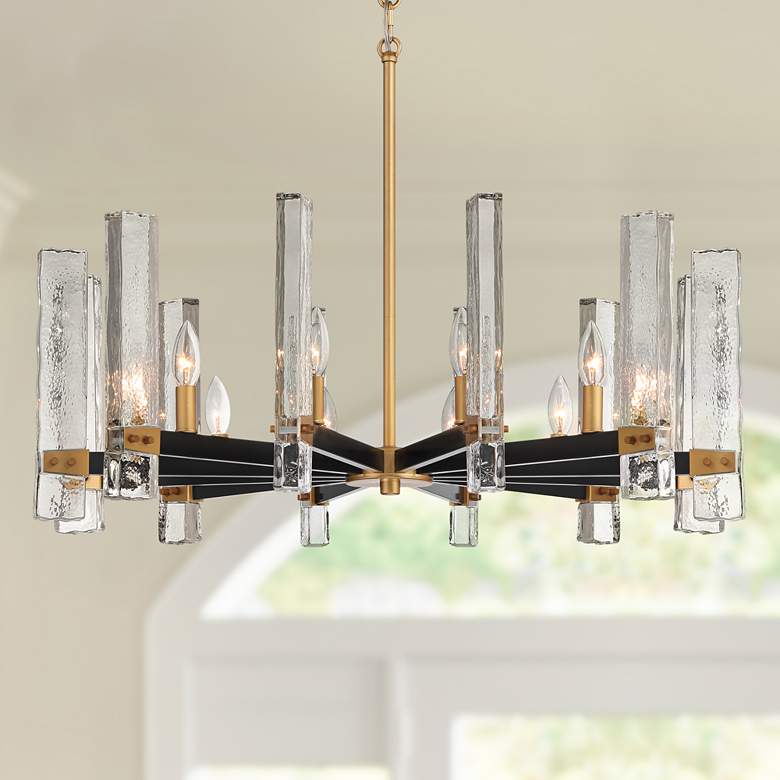 Image 1 Possini Euro Daphne 32 1/4" Wide Gold Black 12-Light Modern Chandelier