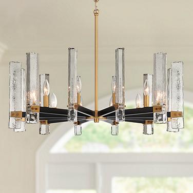 Possini Euro Daphne 32 1/4" Wide Gold Black 12-Light Modern Chandelier