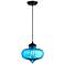 Possini Euro Darby 10 1/2" Wide Blue Glass Mini Pendant