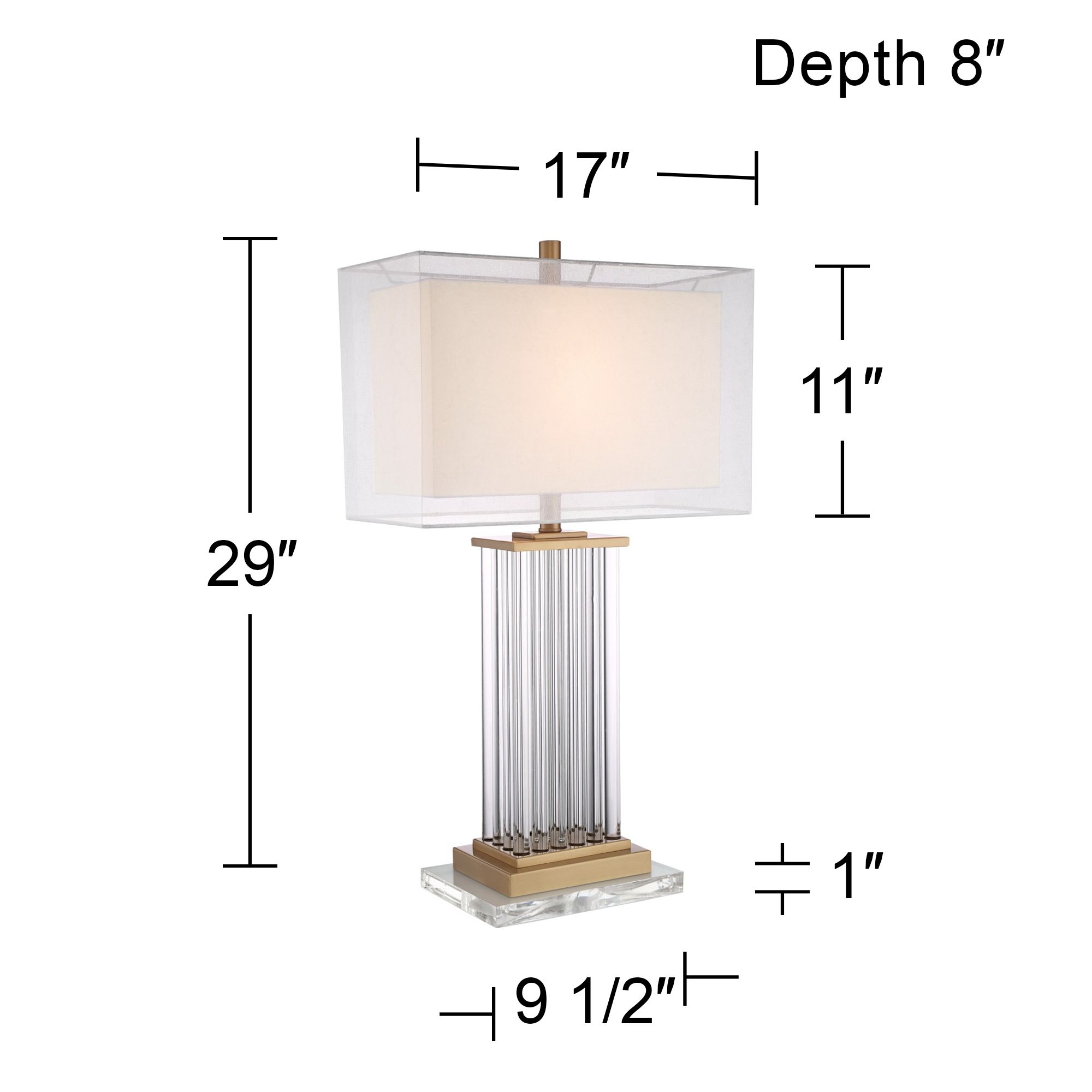 Image 7 Possini Euro Darcia 29" Clear Glass Lamp with Acrylic Riser more views