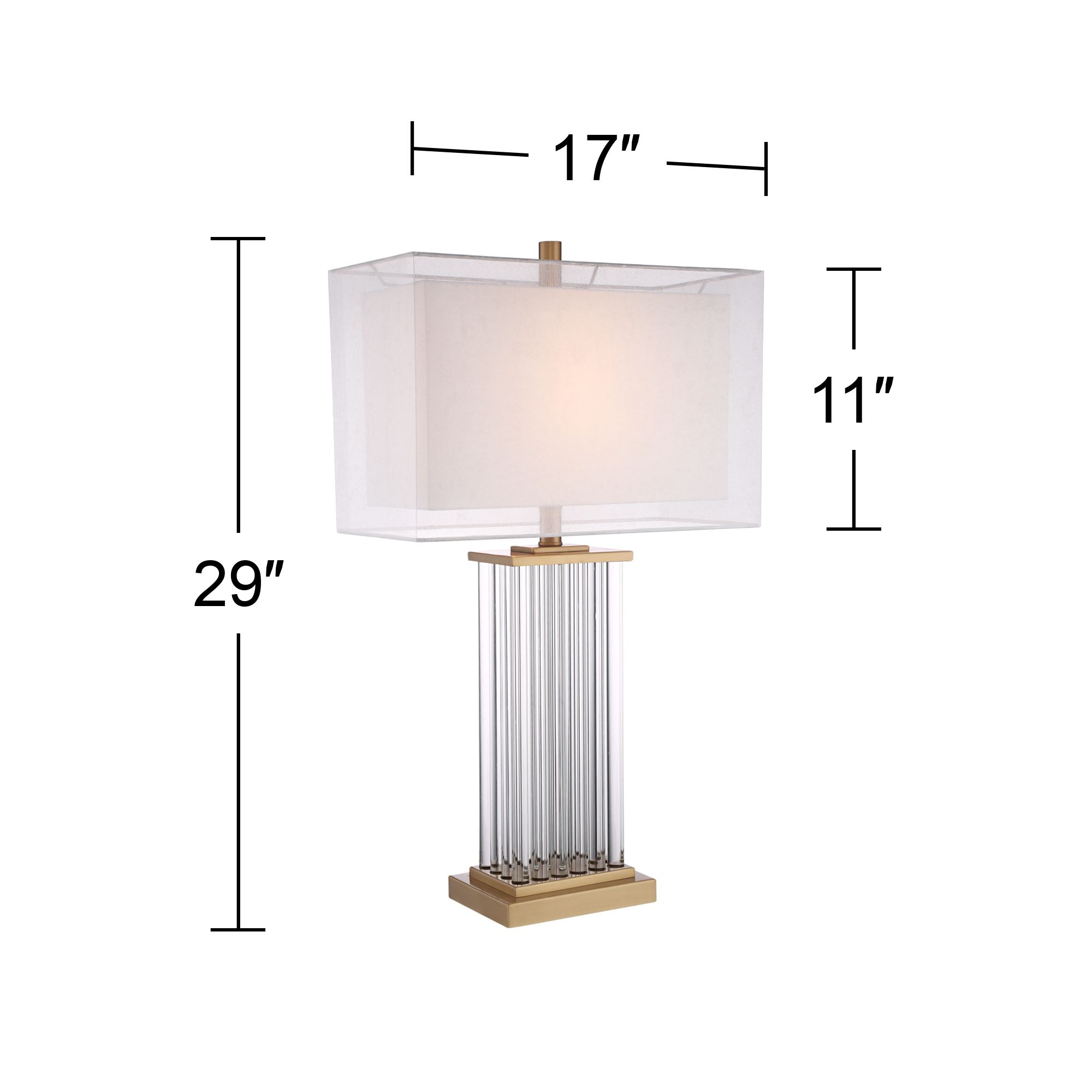 Possini Euro Darcia Double Shade with Clear Glass Rods Table Lamp in scene