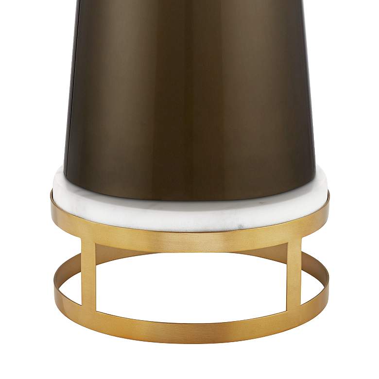 Image 4 Possini Euro Dark Gold Glass Table Lamp with Brass Finish Riser more views