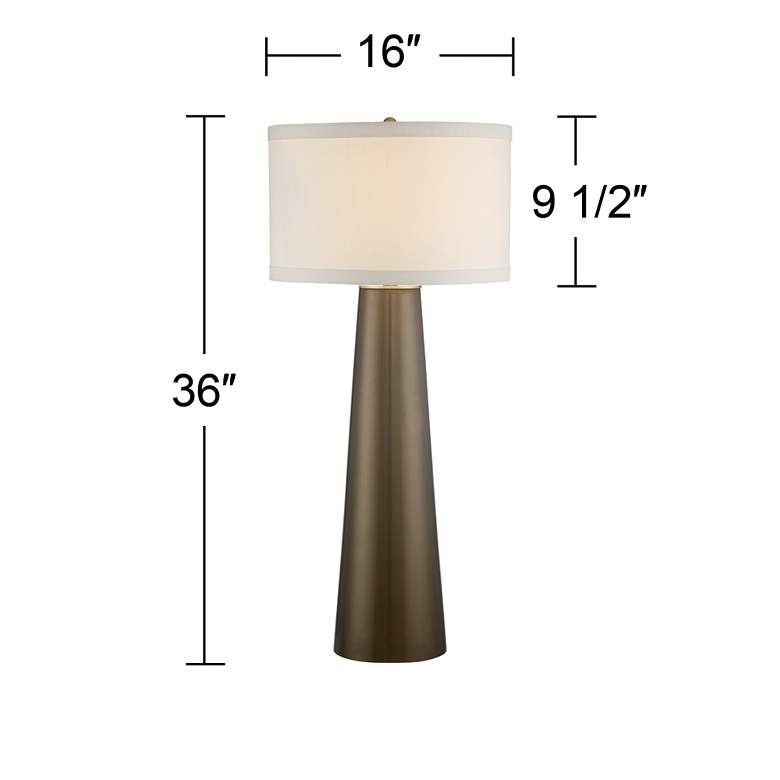 Image 6 Possini Euro Dark Gold Glass Table Lamp with Brass Finish Riser more views