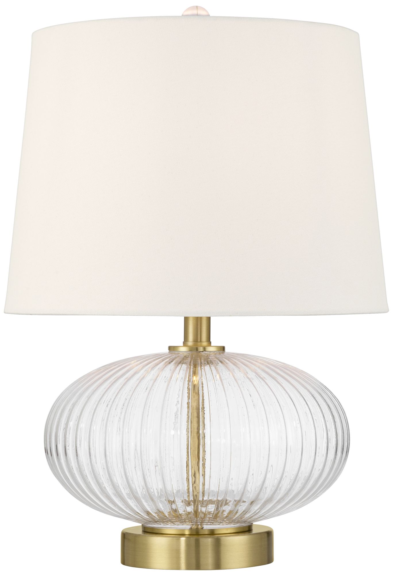 Image 3 Possini Euro Darrah 20" High Modern Clear Fluted Glass USB Table Lamp