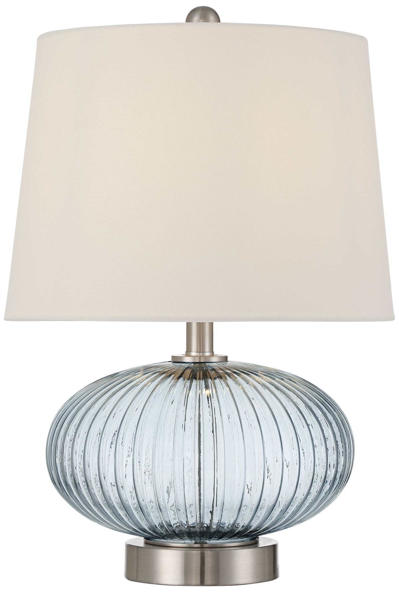 Thumbnail2 of Possini Euro Darrah 20" Modern Clear Blue Fluted Glass USB Table Lamp