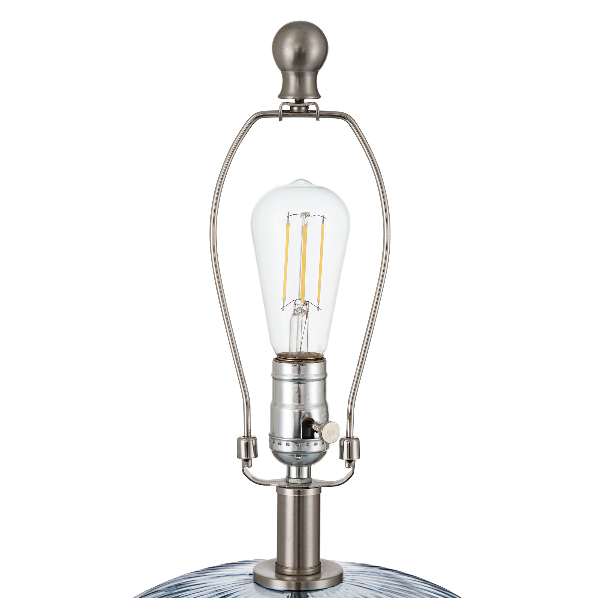 Possini Euro Darrah 20" Modern Clear Blue Fluted Glass USB Table Lamp