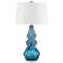 Possini Euro Darren 30 3/4" Modern Blue Art Glass Table Lamp