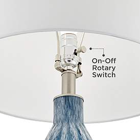 Image5 of Possini Euro Darren 30 3/4" Modern Blue Art Glass Table Lamp more views