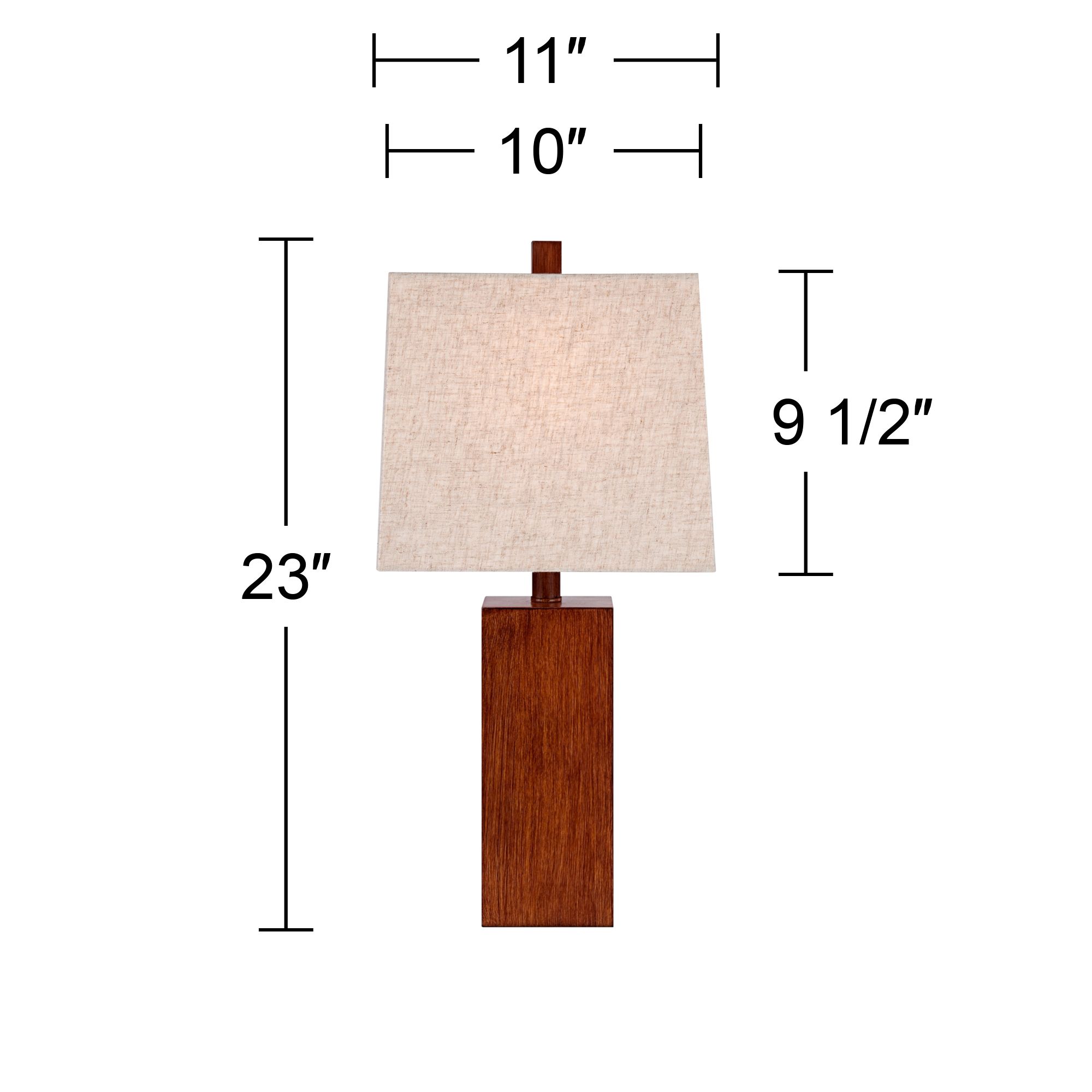 Possini Euro Darryl 23" High Wood Finish Rectangular Table Lamp in scene