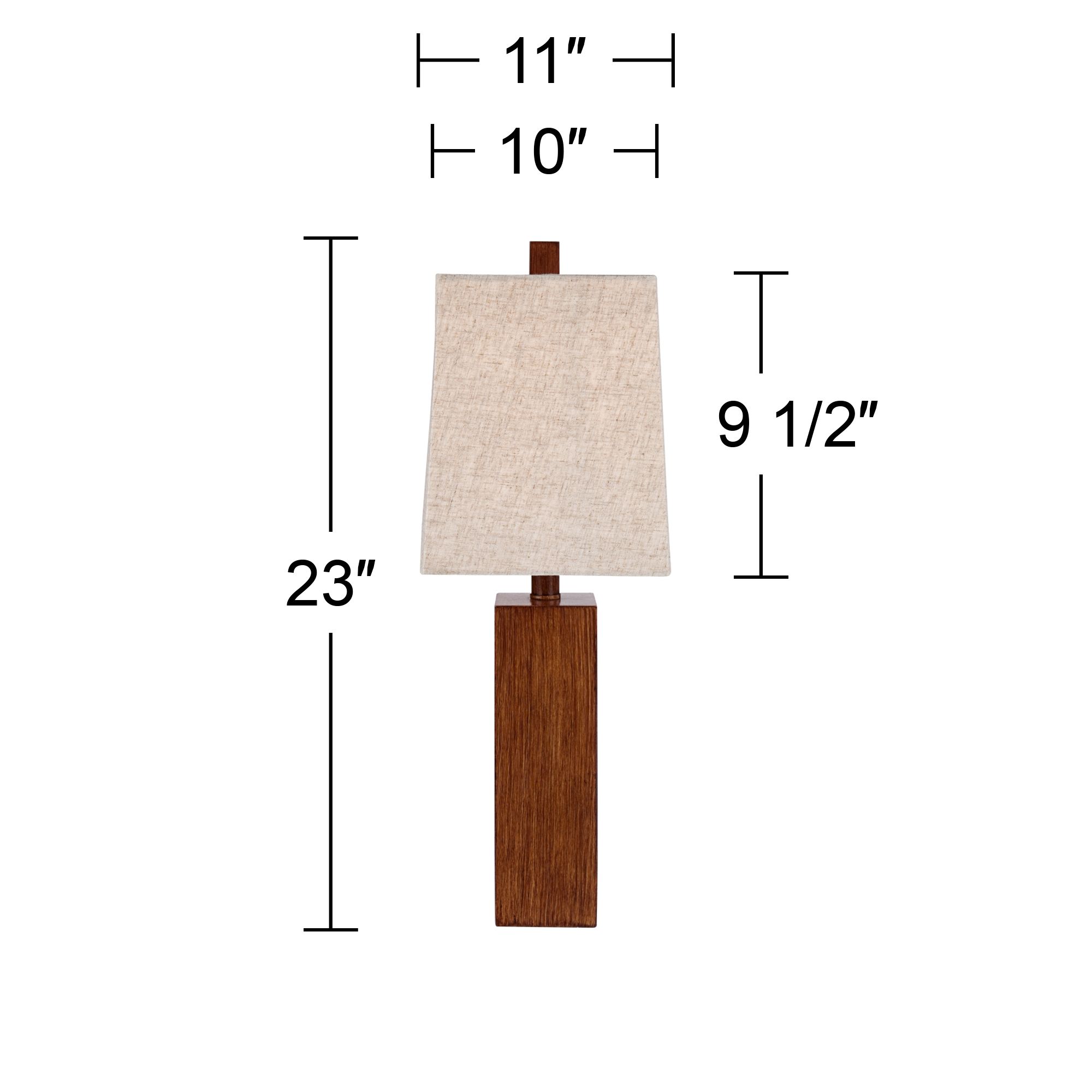 Image 6 Possini Euro Darryl 23" Wood Finish Rectangular Table Lamps Set of 2 more views