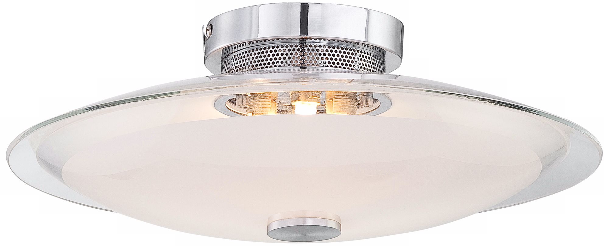 Image 4 Possini Euro Darwin 15" Wide Modern Round Glass Disk Ceiling Light more views