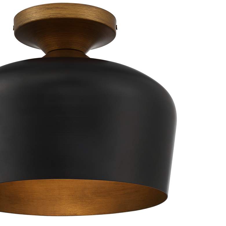 Image 3 Possini Euro Davina 11 3/4 inch Wide Black and Gold Modern Ceiling Light more views