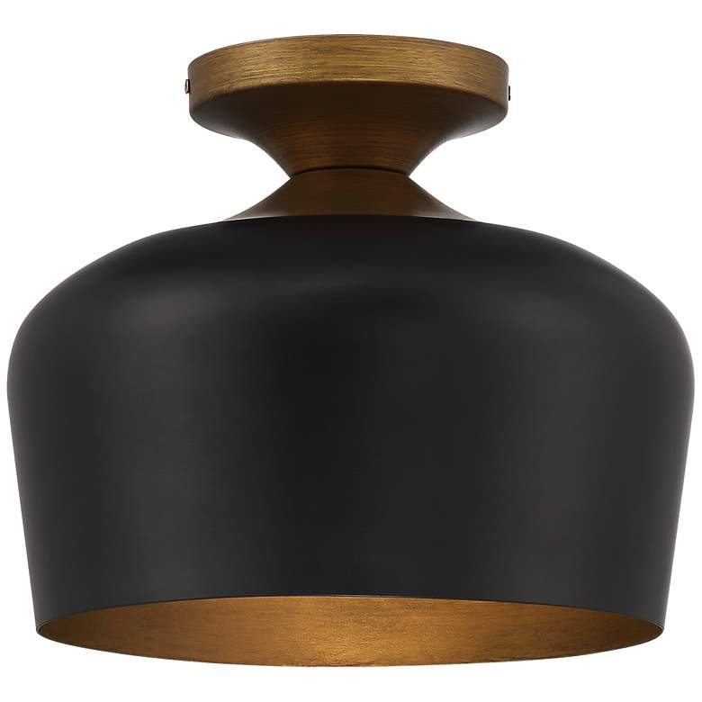 Image 5 Possini Euro Davina 11 3/4 inch Wide Black and Gold Modern Ceiling Light more views