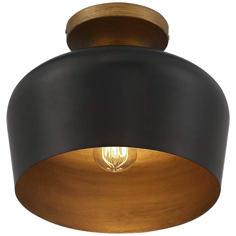 Image 6 Possini Euro Davina 11 3/4 inch Wide Black and Gold Modern Ceiling Light more views