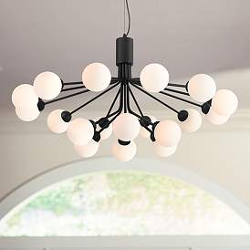 Image2 of Possini Euro Davina 34 1/2" Wide Black 18-Light LED Sputnik Chandelier