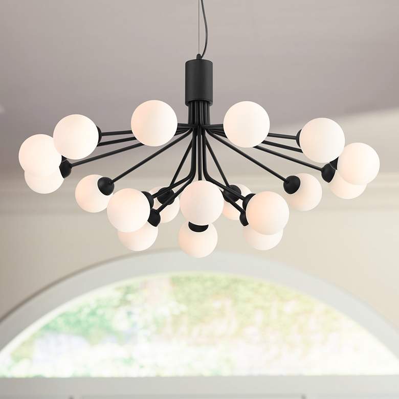 Image 2 Possini Euro Davina 34 1/2" Wide Black 18-Light LED Sputnik Chandelier