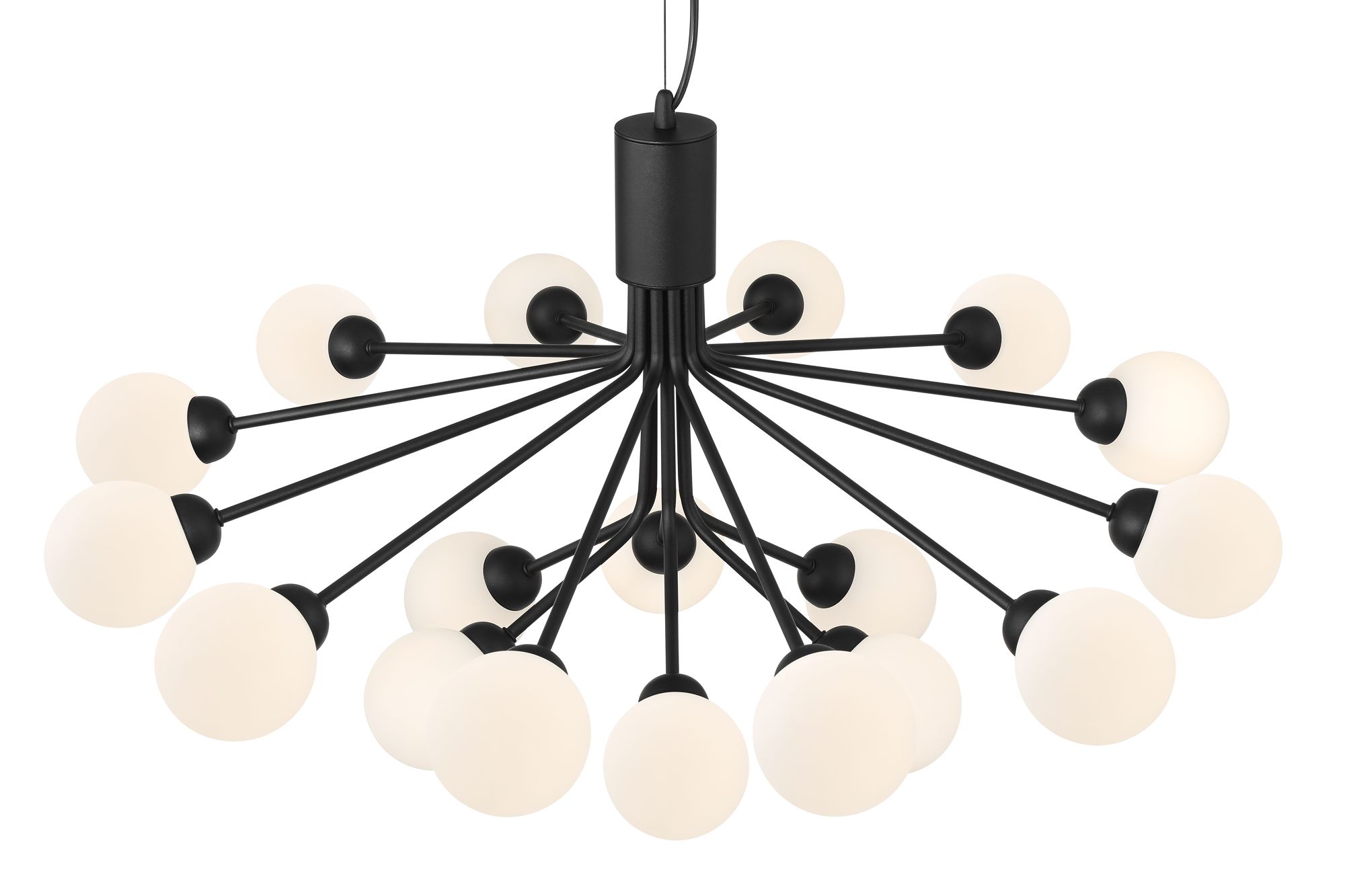 Watch A Video About the Possini Euro Davina Black 18 Light LED Sputnik Chandelier