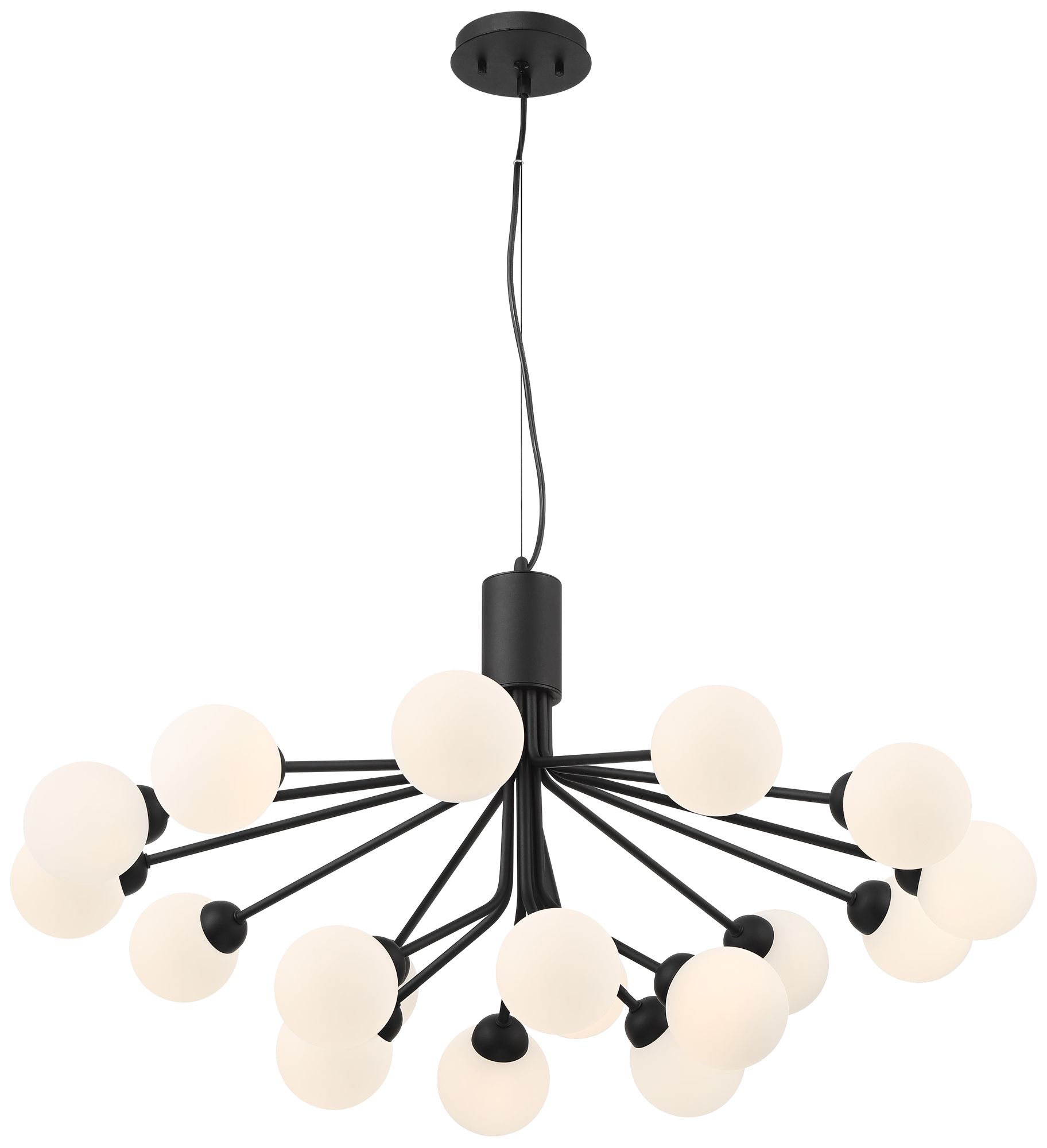 Watch A Video About the Possini Euro Davina Black 18 Light LED Sputnik Chandelier