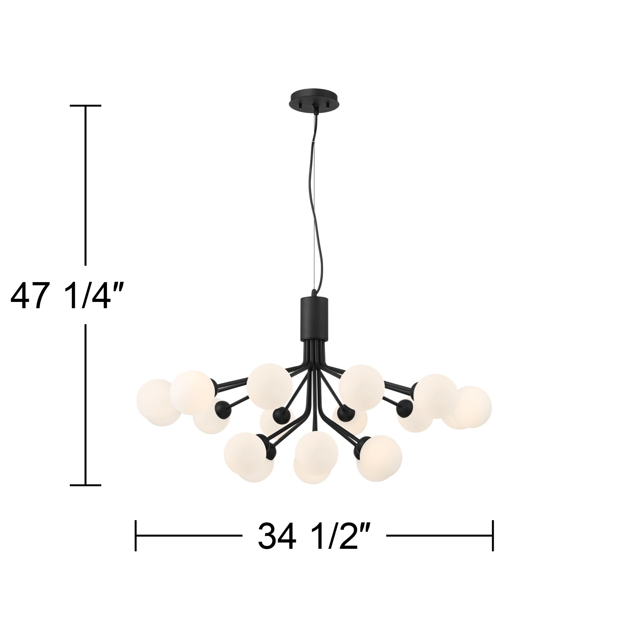 Watch A Video About the Possini Euro Davina Black 18 Light LED Sputnik Chandelier