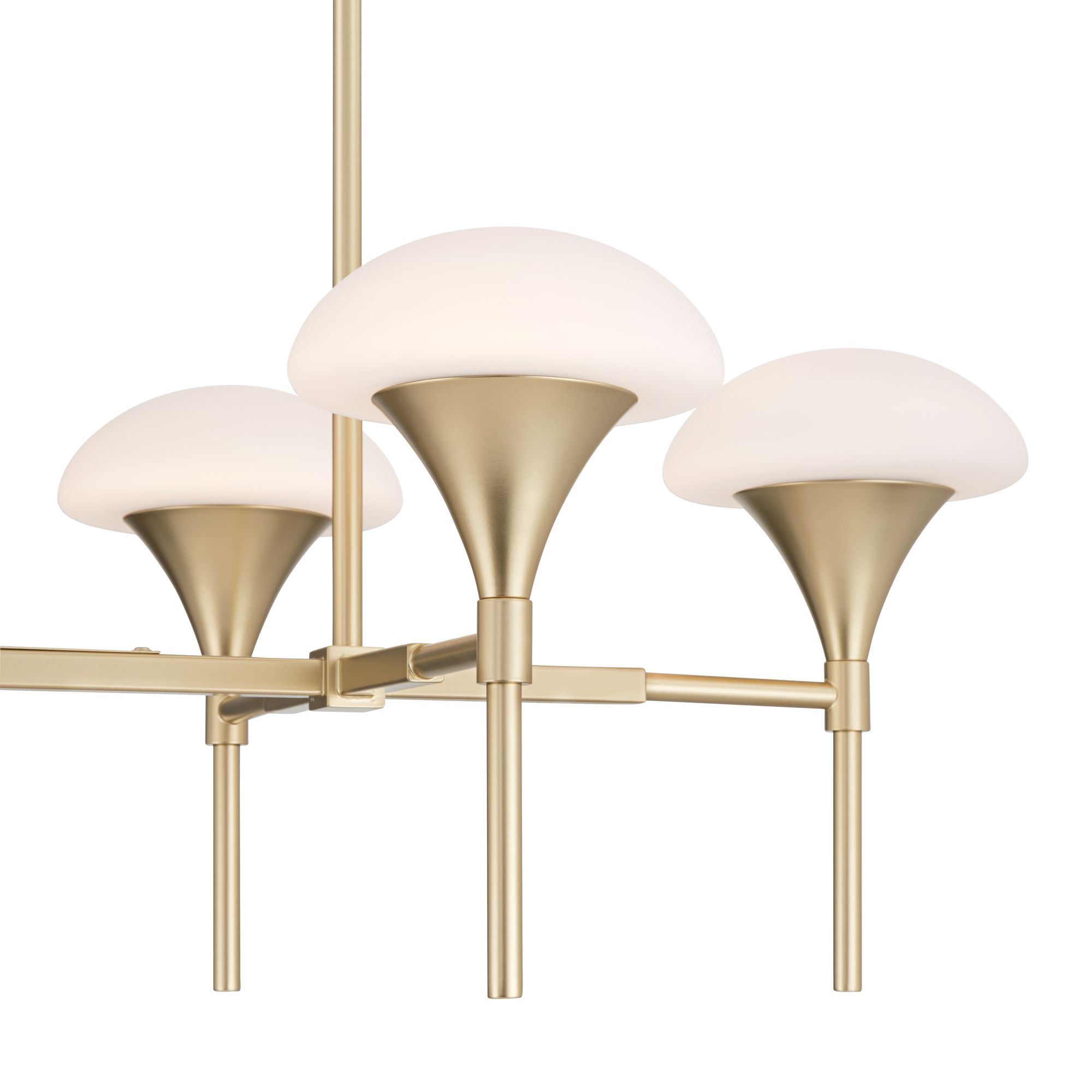 Image 4 Possini Euro Davinos 35" Wide Satin Gold 6-Light Linear Pendant Light more views