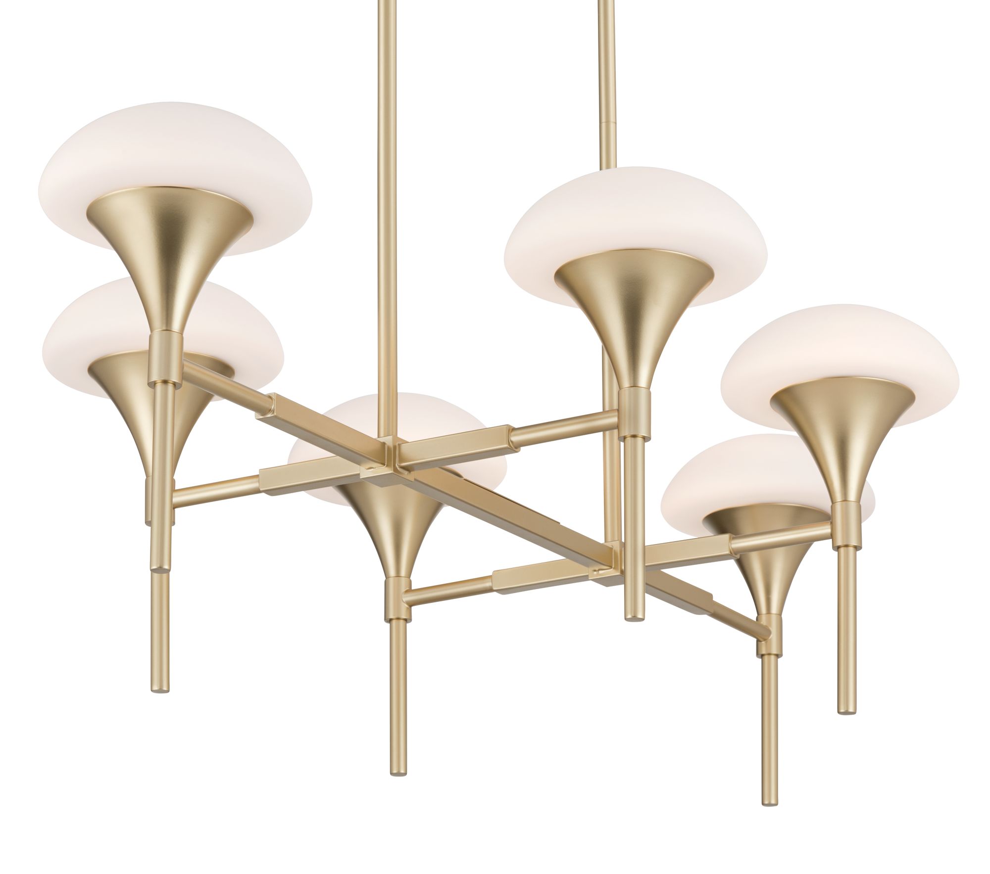 Image 5 Possini Euro Davinos 35" Wide Satin Gold 6-Light Linear Pendant Light more views