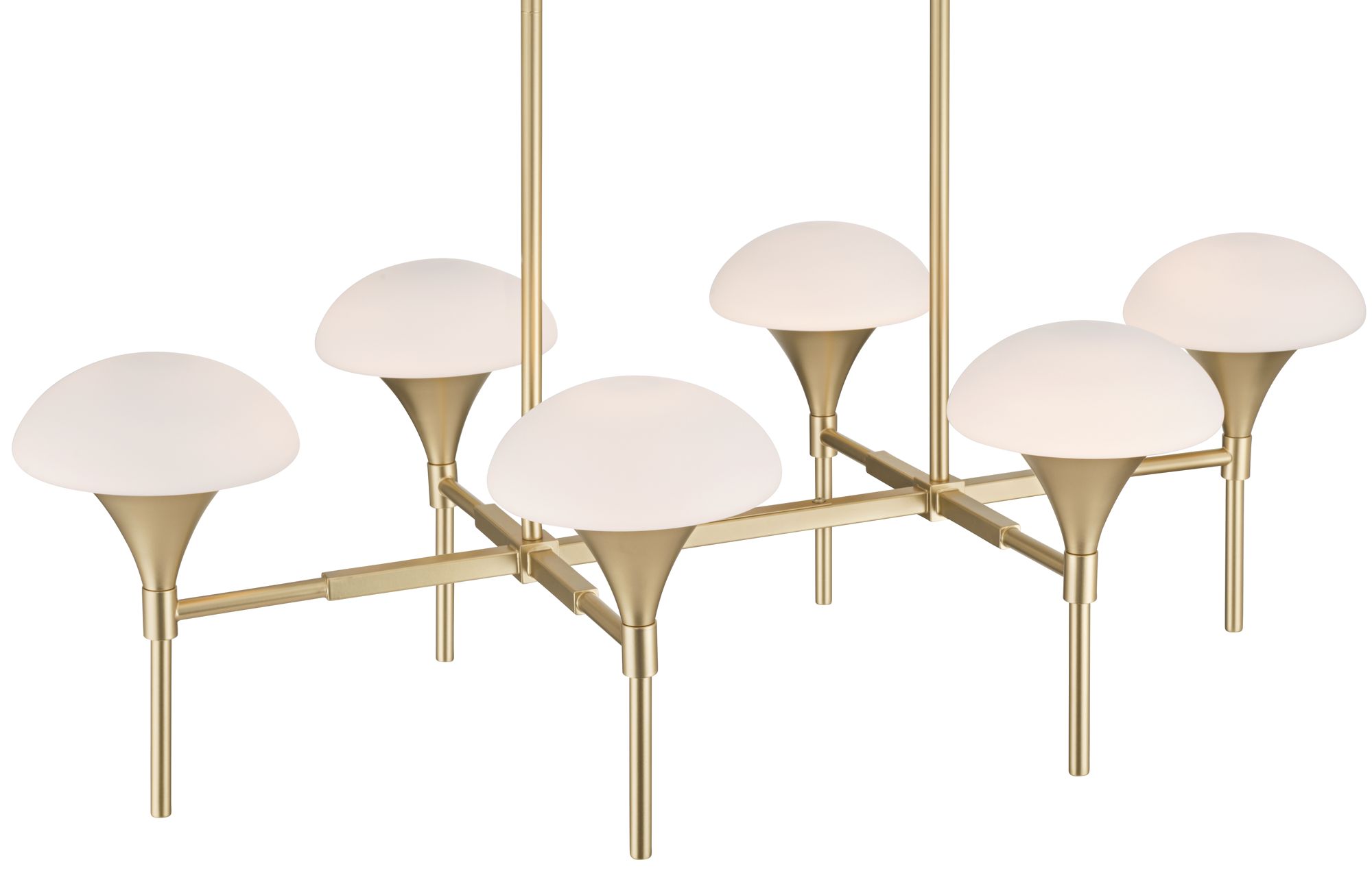 Image 6 Possini Euro Davinos 35" Wide Satin Gold 6-Light Linear Pendant Light more views