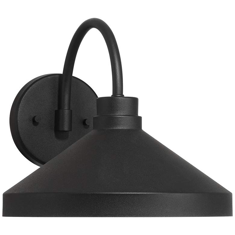 Image 2 Possini Euro Davrin 9 3/4" High Sand Black Outdoor Wall Light