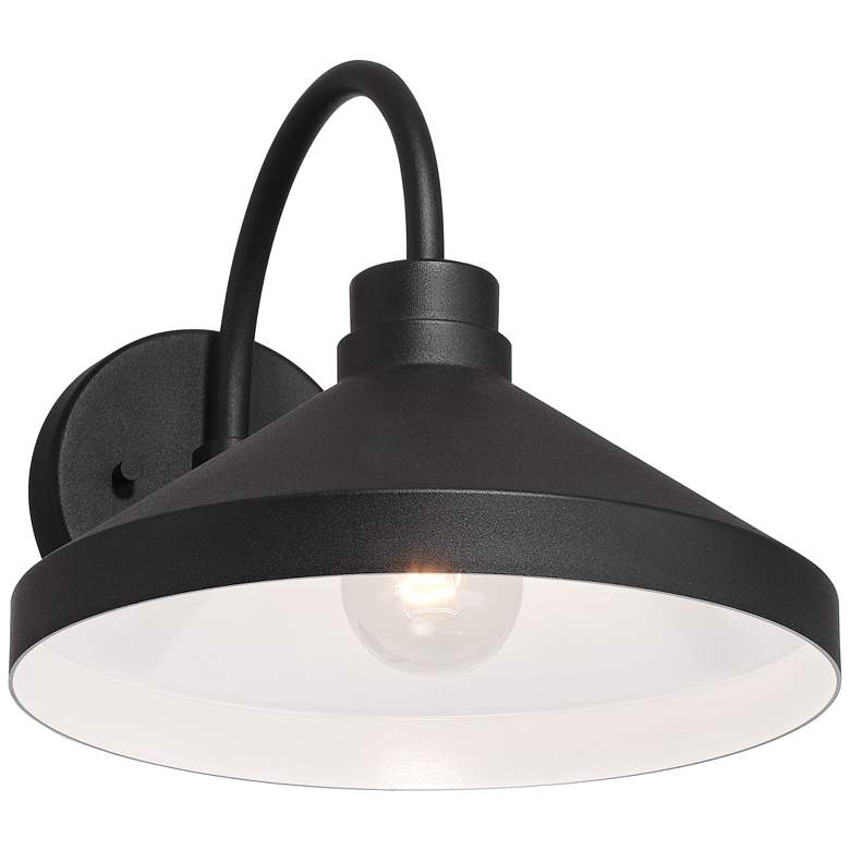 Image 5 Possini Euro Davrin 9 3/4" High Sand Black Outdoor Wall Light more views