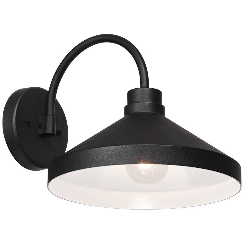 Image 6 Possini Euro Davrin 9 3/4" High Sand Black Outdoor Wall Light more views