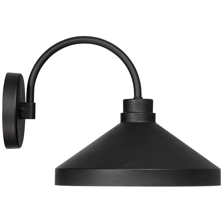 Image 7 Possini Euro Davrin 9 3/4" High Sand Black Outdoor Wall Light more views