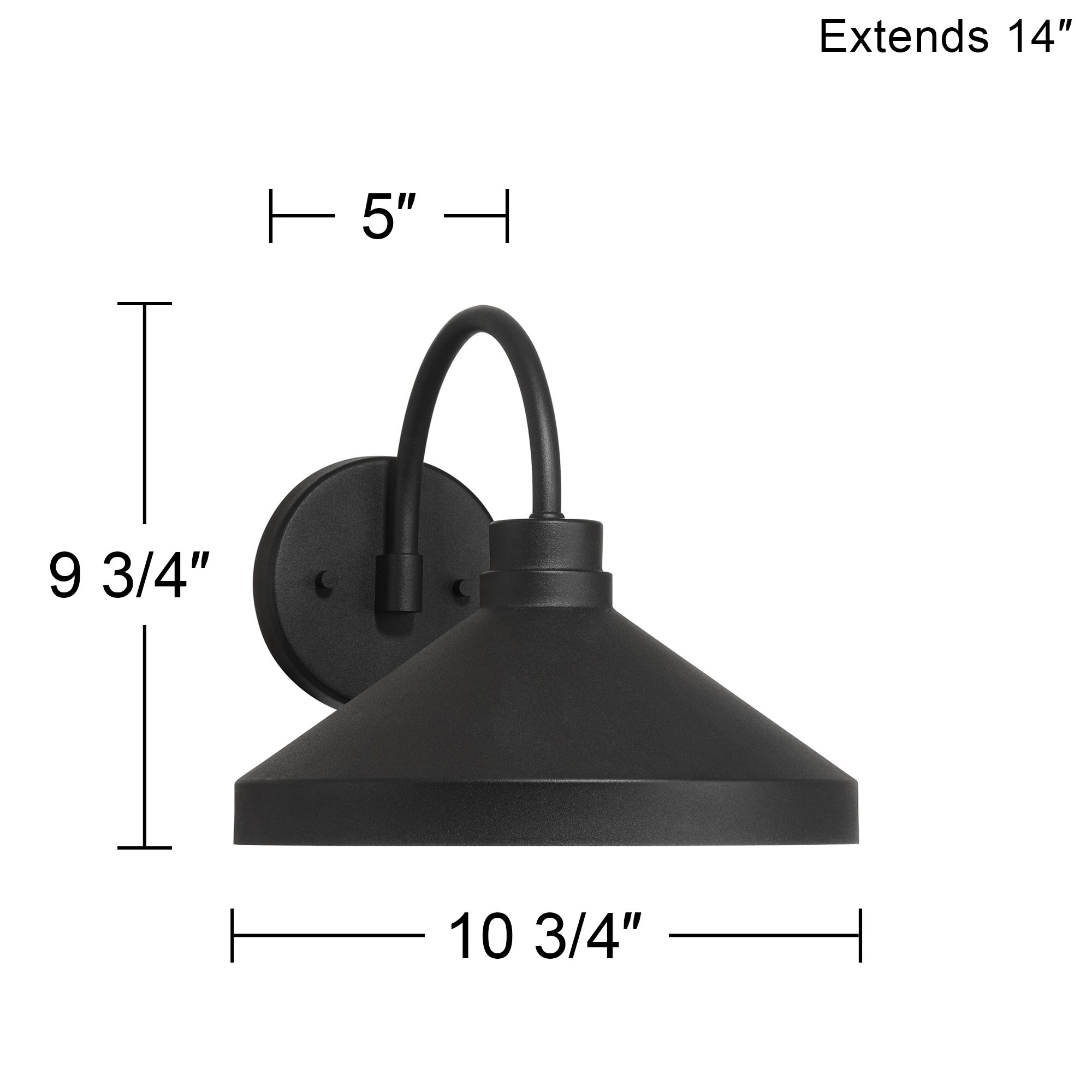 Possini Euro Davrin 9 3/4" High Sand Black Outdoor Wall Light