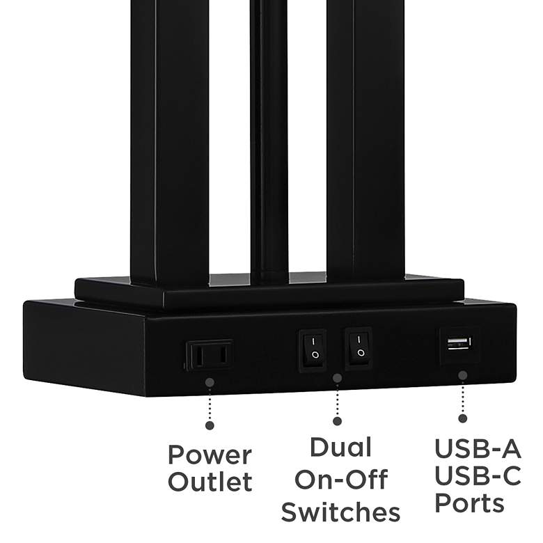 Image 6 Possini Euro Deacon 26" Black Gooseneck USB Port and Outlet Desk Lamp more views