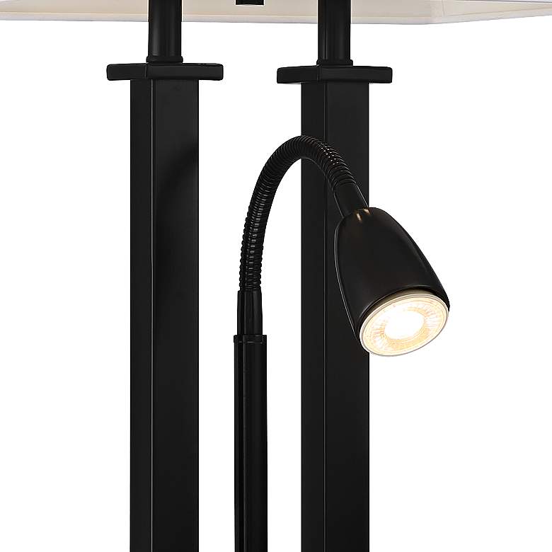 Image 7 Possini Euro Deacon 26 inch Black USB and Outlet Gooseneck Lamps Set of 2 more views