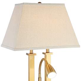 Image3 of Possini Euro Deacon 26" Brass Gooseneck USB and Outlet Lamps Set of 2 more views